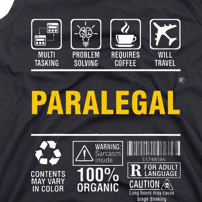 Paralegal Multitasking Problem Solving Coffee Lover Tank Top