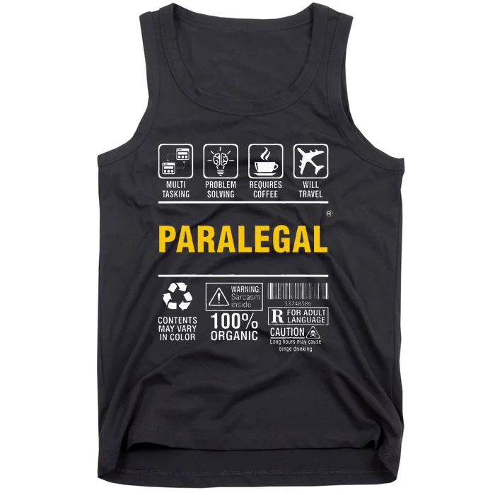 Paralegal Multitasking Problem Solving Coffee Lover Tank Top