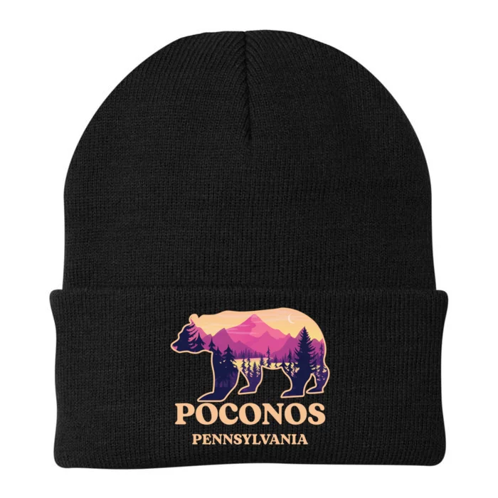 Poconos Mountains Pennsylvania Pa Bear Hiking Souvenirs Knit Cap Winter Beanie