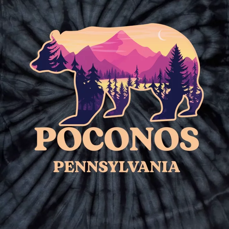 Poconos Mountains Pennsylvania Pa Bear Hiking Souvenirs Tie-Dye T-Shirt