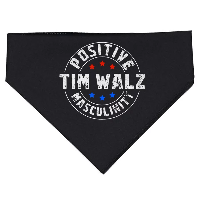 Positive Masculinity Pro Kamala Tim Walz 2024 Political USA-Made Doggie Bandana