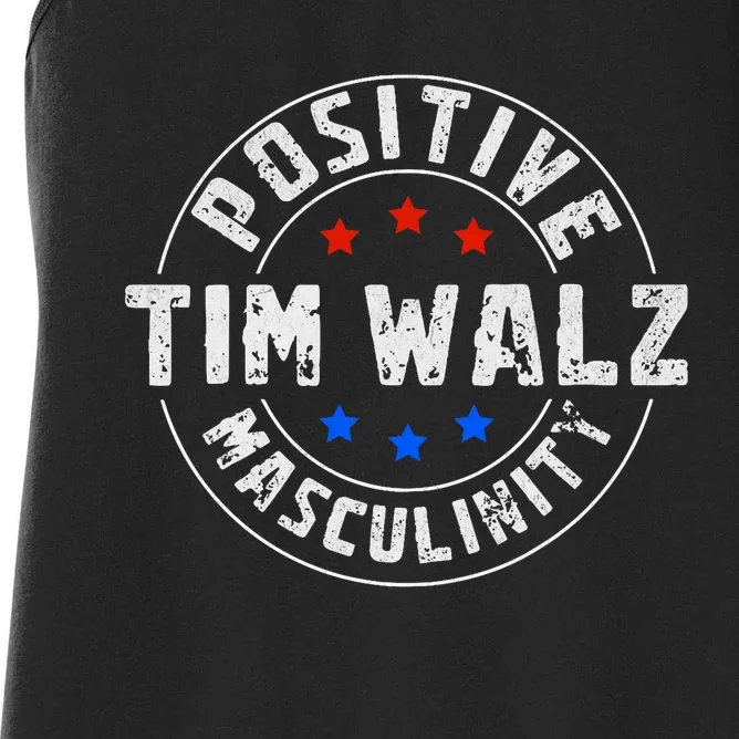 Positive Masculinity Pro Kamala Tim Walz 2024 Political Women's Racerback Tank