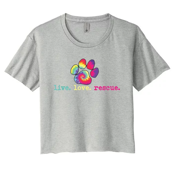 PitBull Mom Pitbull Mama Gift Live Love Rescue Lover Tie Dye Women's Crop Top Tee