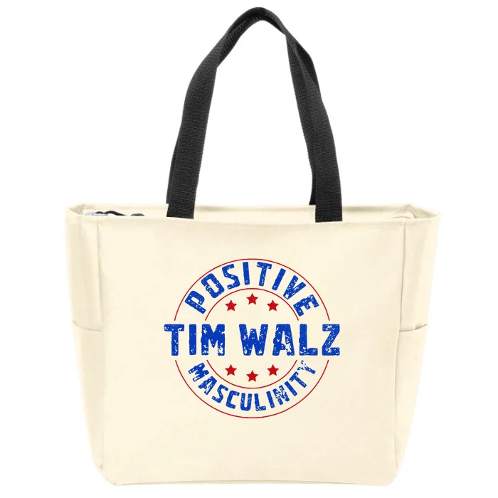 Positive Masculinity Pro Kamala Tim Walz 2024 Zip Tote Bag