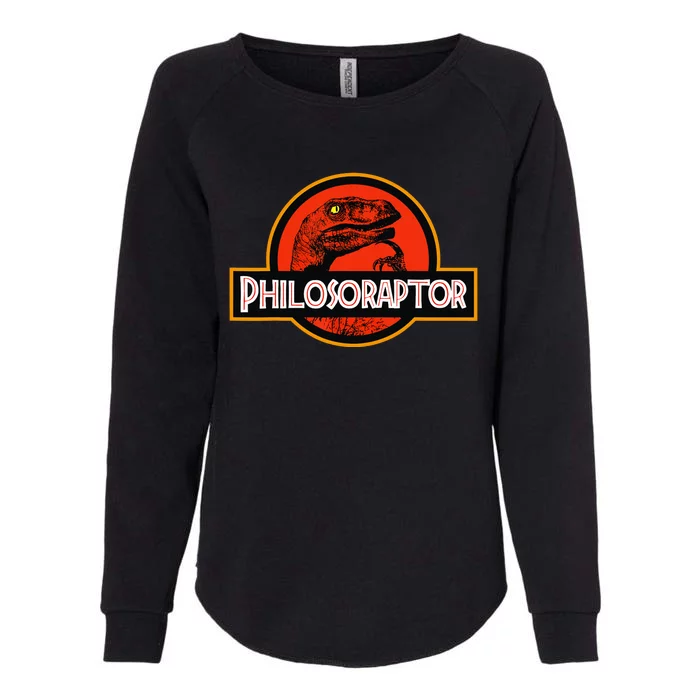 Philosoraptor Meme - Philosophy Dinosaur Womens California Wash Sweatshirt