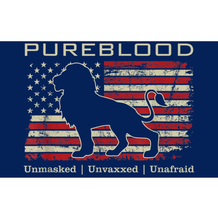 Pureblood Movement #Pureblood Medical Freedom Lion USA Flag Bumper Sticker