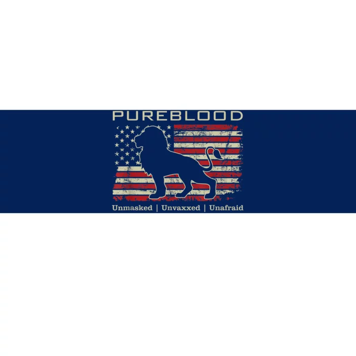 Pureblood Movement #Pureblood Medical Freedom Lion USA Flag Bumper Sticker