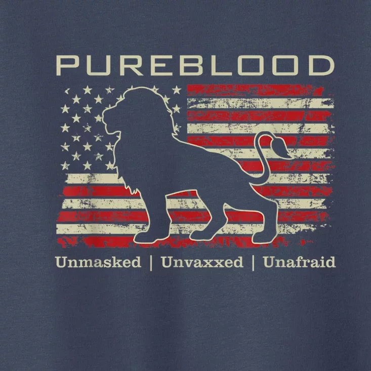 Pureblood Movement #Pureblood Medical Freedom Lion USA Flag Toddler T-Shirt