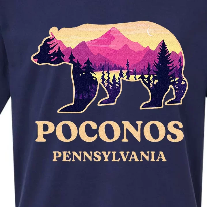 Poconos Mountains Pennsylvania Pa Bear Hiking Souvenirs Sueded Cloud Jersey T-Shirt