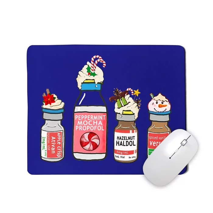 Peppermint Mocha Propofol Cute Christmas Nurse Er Ed Icu Rn Great Gift Mousepad