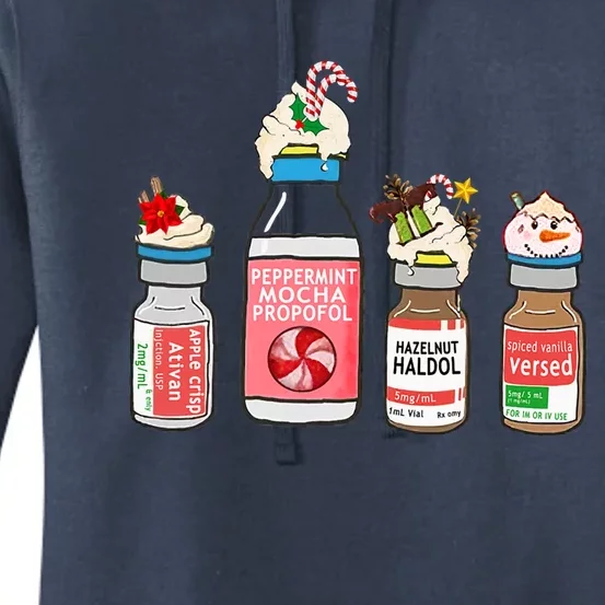 Peppermint Mocha Propofol Cute Christmas Nurse Er Ed Icu Rn Great Gift Women's Pullover Hoodie