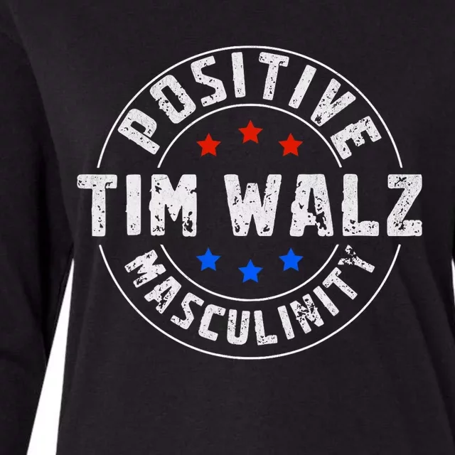 Positive Masculinity Pro Kamala Tim Walz 2024 Political Womens Cotton Relaxed Long Sleeve T-Shirt