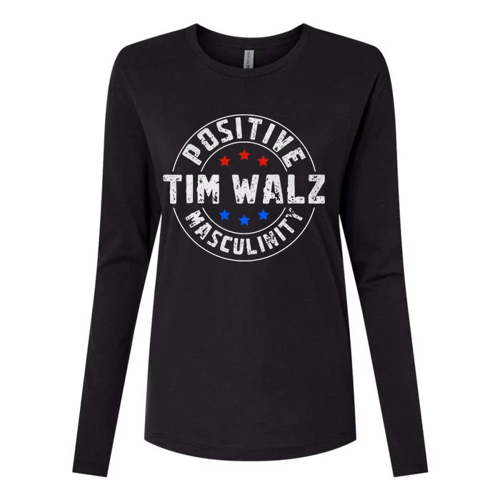 Positive Masculinity Pro Kamala Tim Walz 2024 Political Womens Cotton Relaxed Long Sleeve T-Shirt