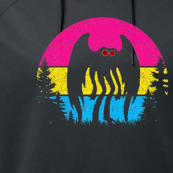 Pan Mothman Pansexual Pride Point Pleasant Cryptid Performance Fleece Hoodie