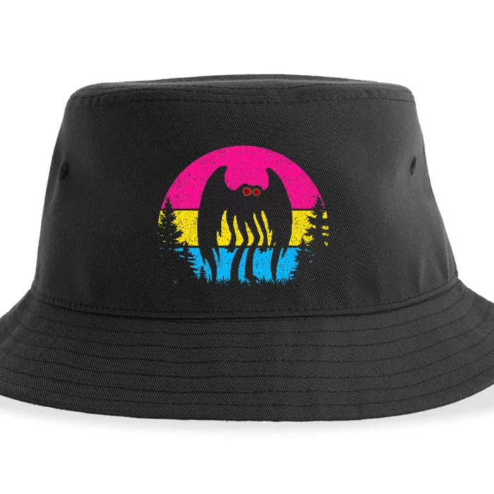 Pan Mothman Pansexual Pride Point Pleasant Cryptid Sustainable Bucket Hat