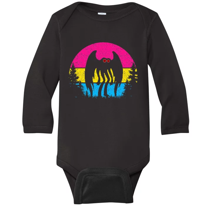 Pan Mothman Pansexual Pride Point Pleasant Cryptid Baby Long Sleeve Bodysuit