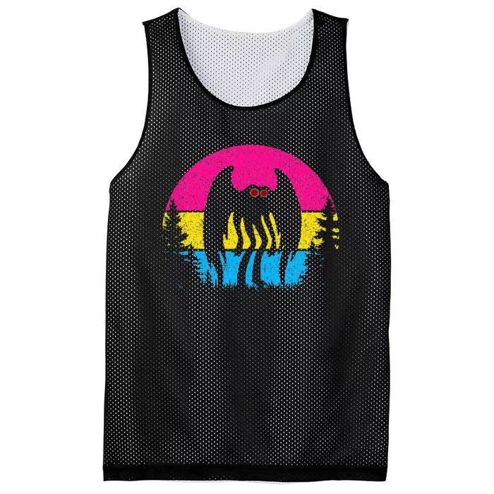 Pan Mothman Pansexual Pride Point Pleasant Cryptid Mesh Reversible Basketball Jersey Tank