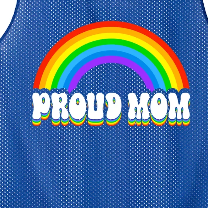 Proud Mom Pride Lgbt Ally Retro Rainbow MotherS Day Gift Mesh Reversible Basketball Jersey Tank