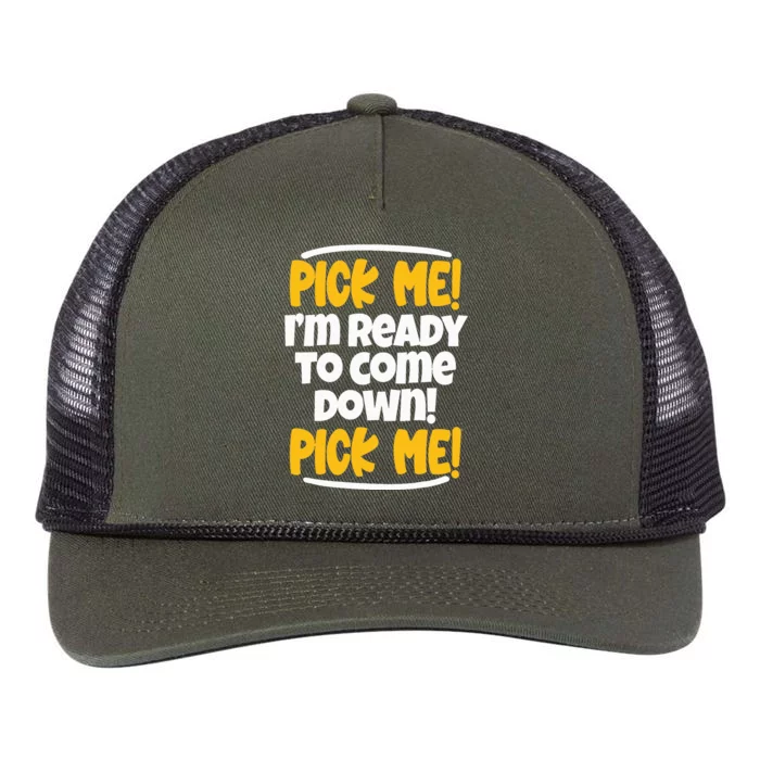 Pick Me Pick Me Funny Family Matching Gifts for TV Lovers Retro Rope Trucker Hat Cap