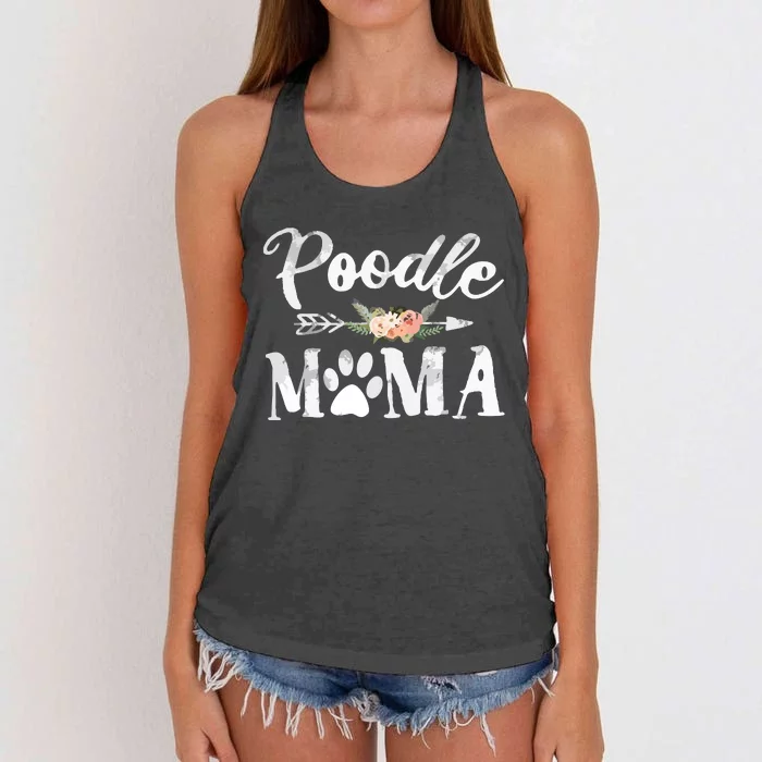 Poodle Mama Poodle Lover Owner Dog Mom Women's Knotted Racerback Tank