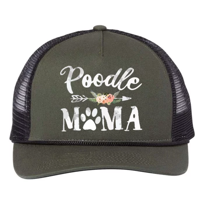 Poodle Mama Poodle Lover Owner Dog Mom Retro Rope Trucker Hat Cap