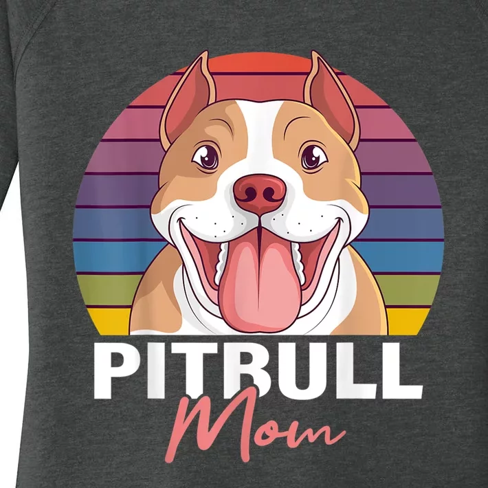 Pitbull Mom Pit Bull Terrier Pibble Lover Dog Owner Mommy Women's Perfect Tri Tunic Long Sleeve Shirt