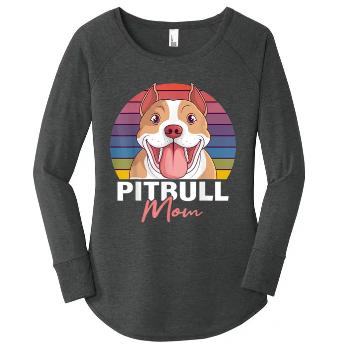 Pitbull Mom Pit Bull Terrier Pibble Lover Dog Owner Mommy Women's Perfect Tri Tunic Long Sleeve Shirt