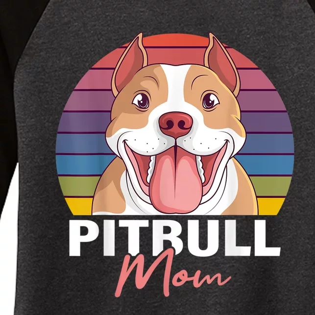 Pitbull Mom Pit Bull Terrier Pibble Lover Dog Owner Mommy Women's Tri-Blend 3/4-Sleeve Raglan Shirt