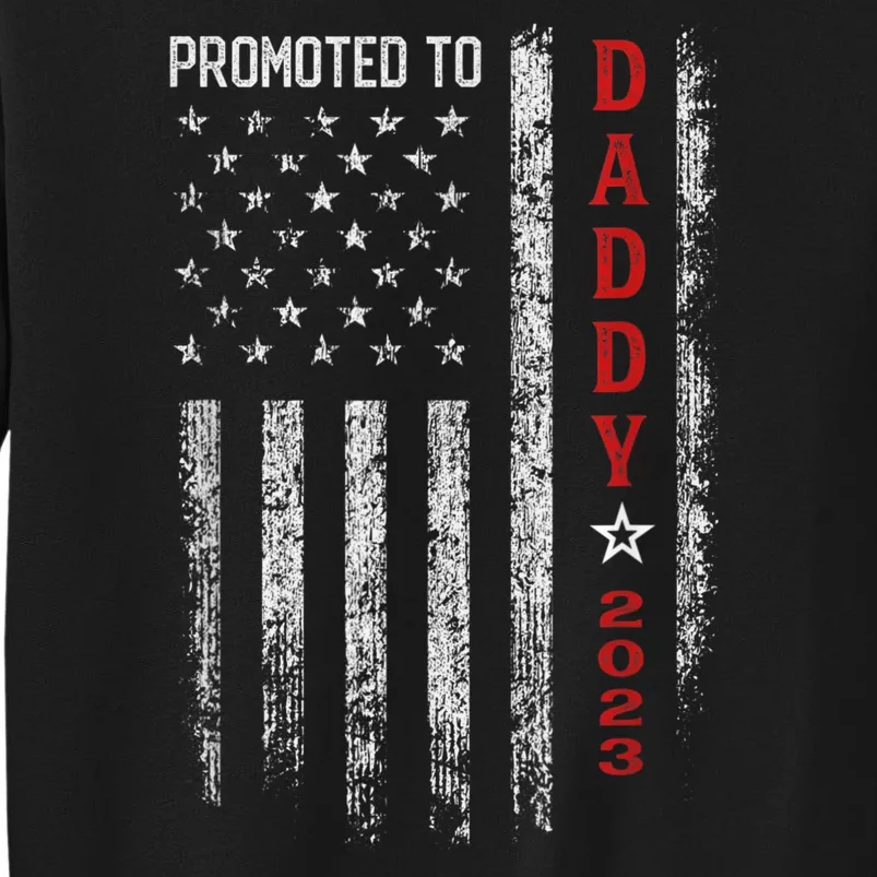 Patriotic Men Promoted To Daddy Funny Humor New Dad Baby First Time Fathers Day Sweatshirt