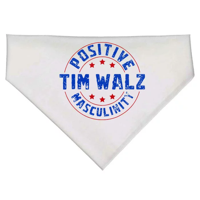 Positive Masculinity Pro Kamala Tim Walz 2024 USA-Made Doggie Bandana