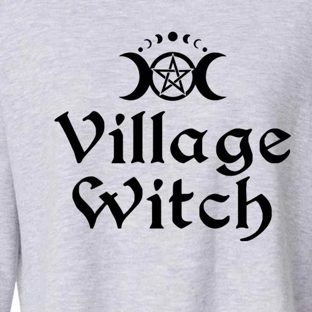 Pentacle Moon Phase Triple Moon Goddess Village Witch Gift Cropped Pullover Crew