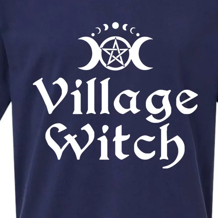 Pentacle Moon Phase Triple Moon Goddess Village Witch Gift Sueded Cloud Jersey T-Shirt