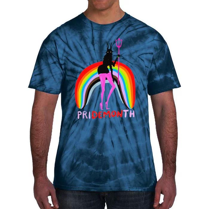 Pride Month Pridemonth Demon Rainbow Cool Pride Month Tie-Dye T-Shirt