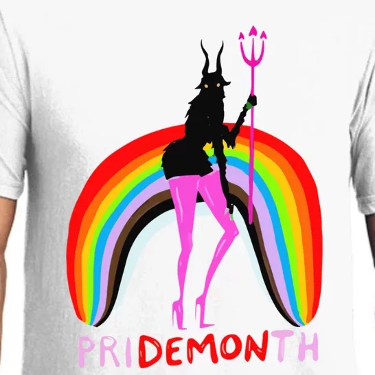 Pride Month Pridemonth Demon Rainbow Cool Pride Month Pajama Set