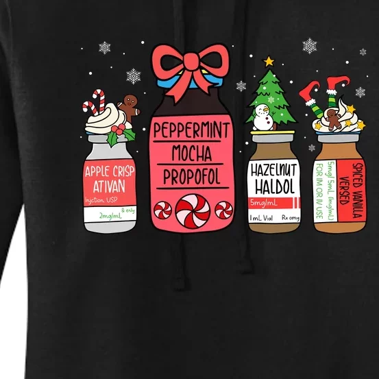 Peppermint Mocha Propofol Christmas Nurse Er Ed Icu Rn Scrub Women's Pullover Hoodie