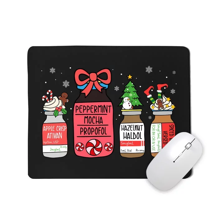 Peppermint Mocha Propofol Christmas Nurse Er Ed Icu Rn Scrub Mousepad