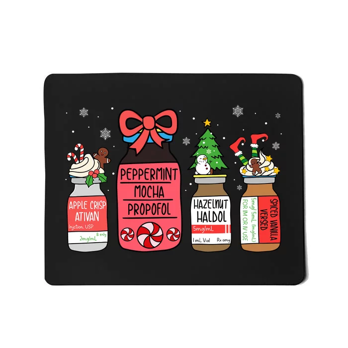 Peppermint Mocha Propofol Christmas Nurse Er Ed Icu Rn Scrub Mousepad