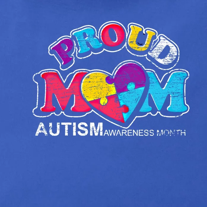 Proud Mom Puzzle Heart Mothers Day Autism Awareness Gift Zip Tote Bag