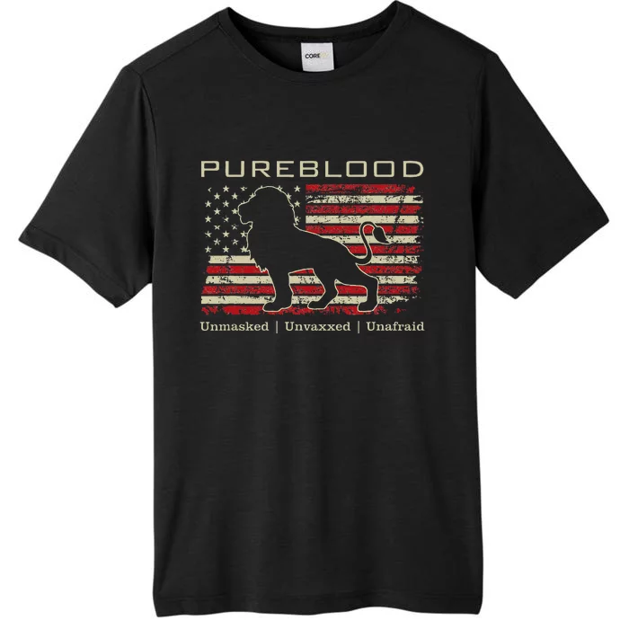 Pureblood Movement Pureblood Medical Freedom Lion Usa Flag ChromaSoft Performance T-Shirt