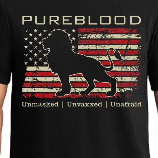 Pureblood Movement Pureblood Medical Freedom Lion Usa Flag Pajama Set