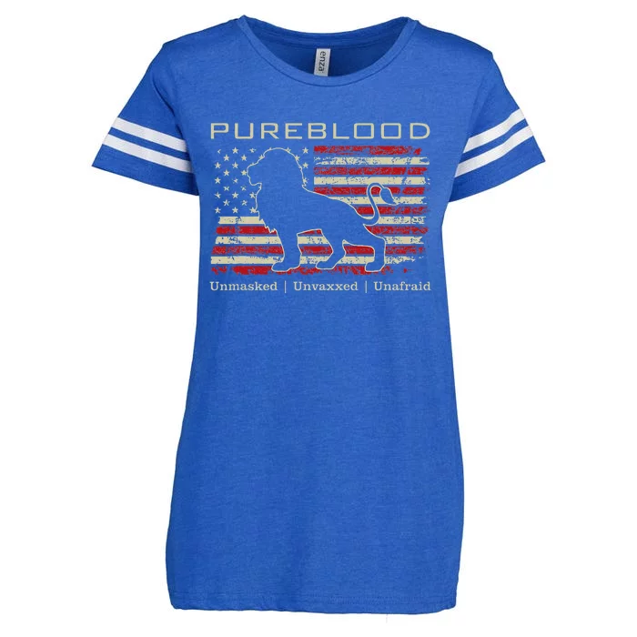 Pureblood Movement Pureblood Medical Freedom Lion Usa Flag Enza Ladies Jersey Football T-Shirt