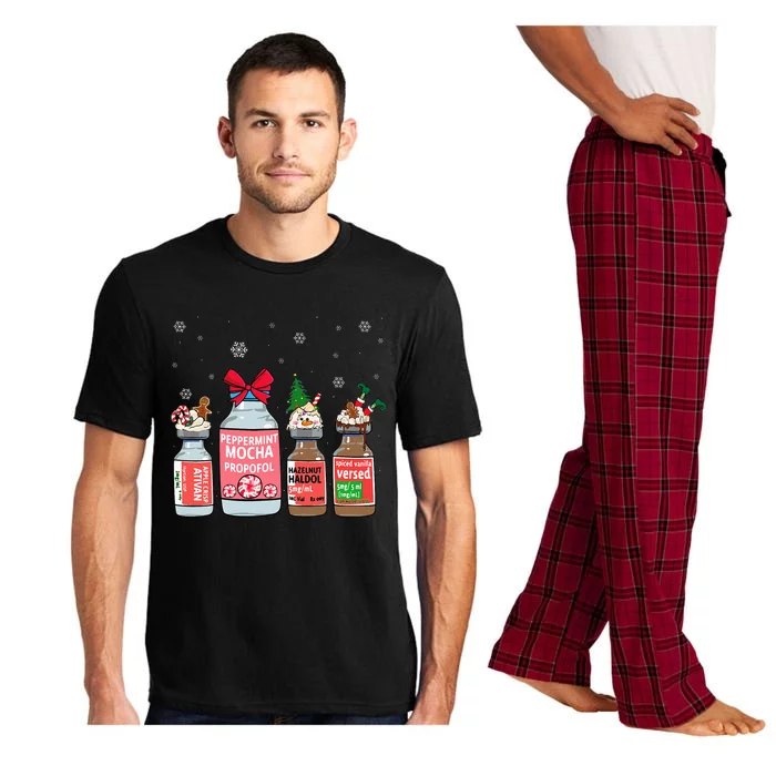 Peppermint Mocha Propofol Christmas Nurse Nursing Scrub Top Pajama Set