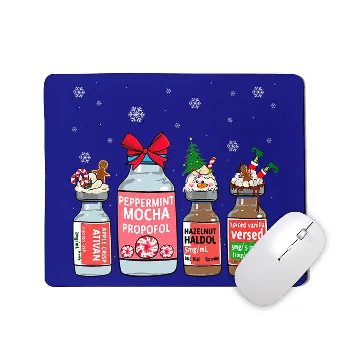 Peppermint Mocha Propofol Christmas Nurse Nursing Scrub Top Mousepad