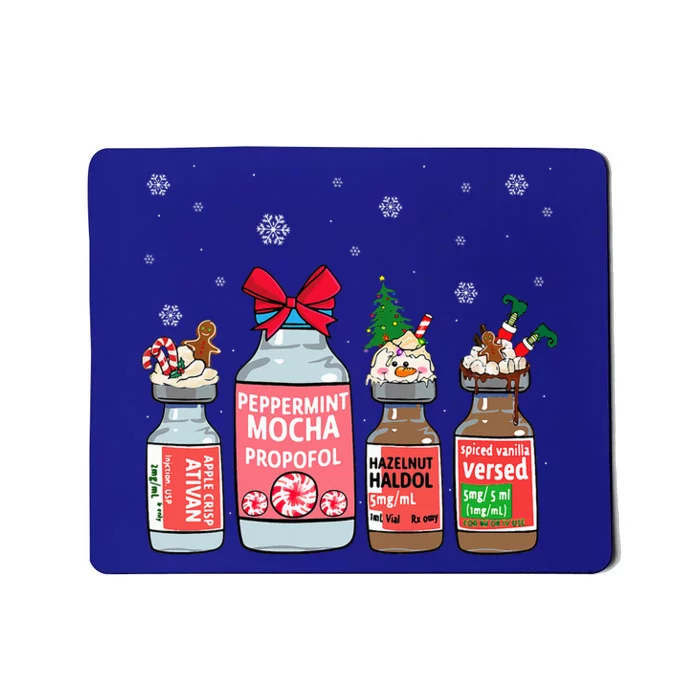 Peppermint Mocha Propofol Christmas Nurse Nursing Scrub Top Mousepad