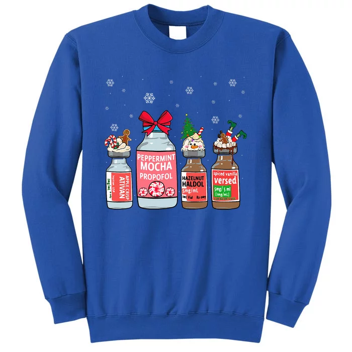 Peppermint Mocha Propofol Christmas Nurse Nursing Scrub Top Tall Sweatshirt