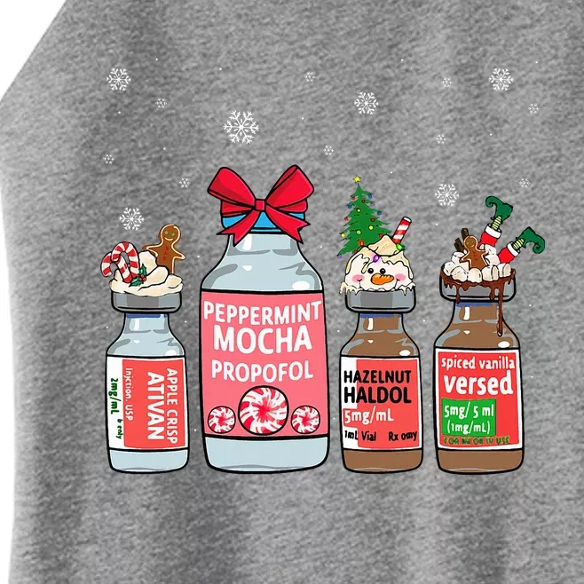 Peppermint Mocha Propofol Christmas Nurse Nursing Scrub Top Women’s Perfect Tri Rocker Tank