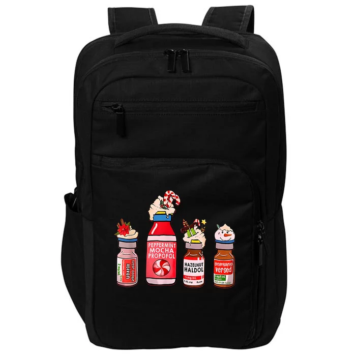 Peppermint Mocha Propofol Nurse Rn Christmas Impact Tech Backpack