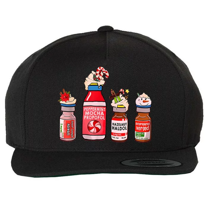 Peppermint Mocha Propofol Nurse Rn Christmas Wool Snapback Cap