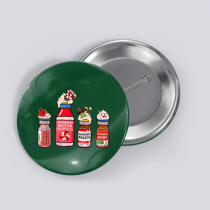 Peppermint Mocha Propofol Nurse Rn Christmas Button