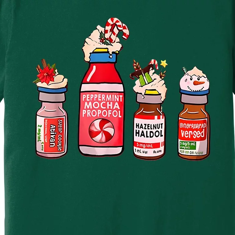 Peppermint Mocha Propofol Nurse Rn Christmas Premium T-Shirt